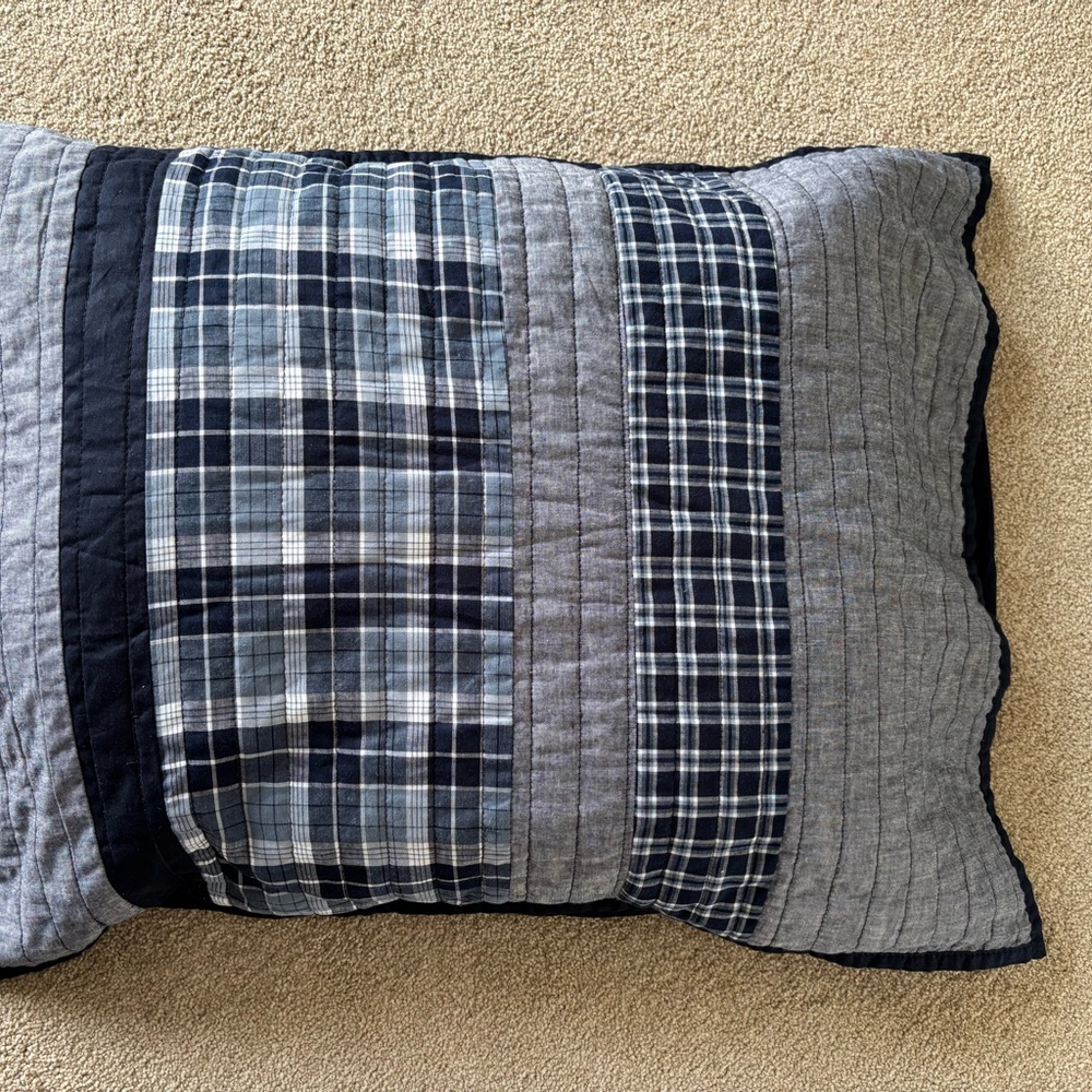 Nautica Blue and Gray Quilted Bedding Set - Picture 3 of 6